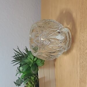 Vintage Avon Starburst Diamond Cut Clear Candle Holder/Candy Dish/Vase